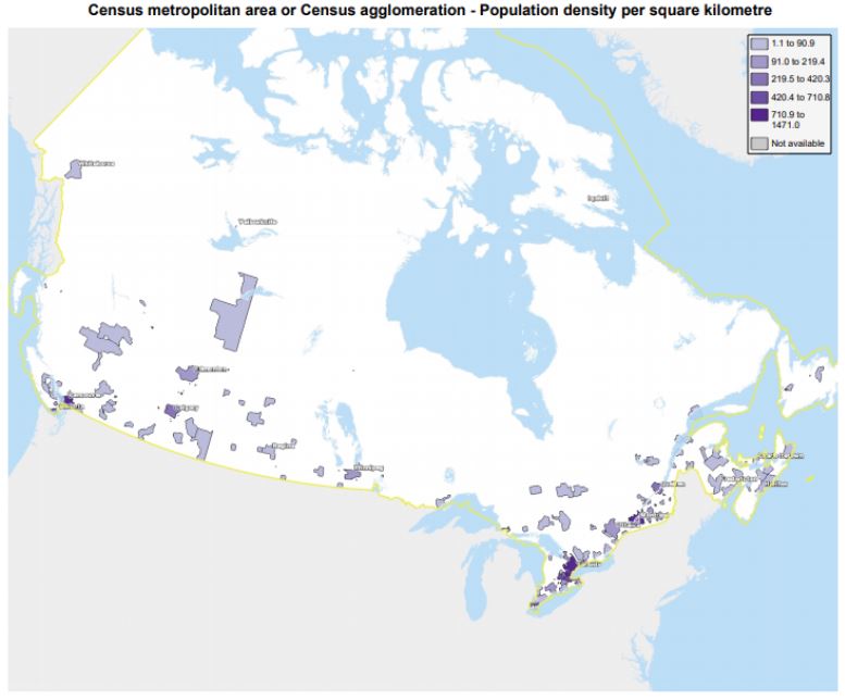 Canada census map