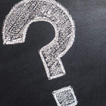 Image of question mark on chalk board
