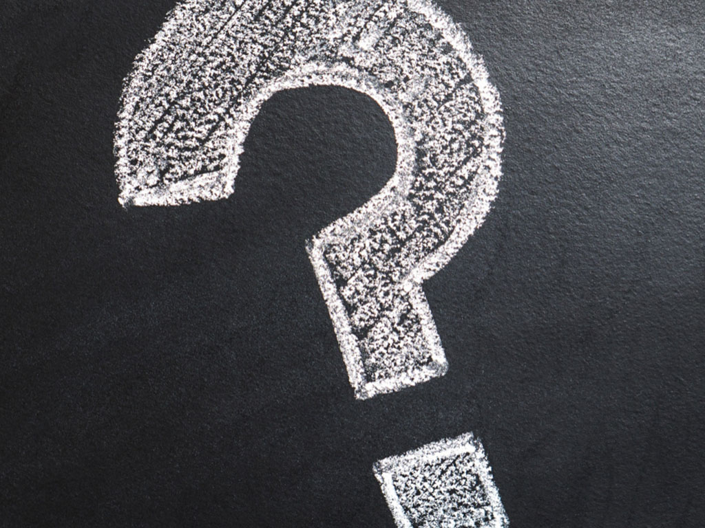 Image of question mark on chalk board