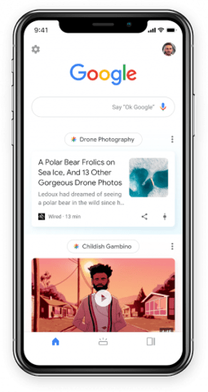Image of Google Discover App on a phone